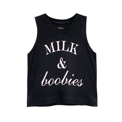 MILK AND BOOBIES GIRLS CROP SINGLET